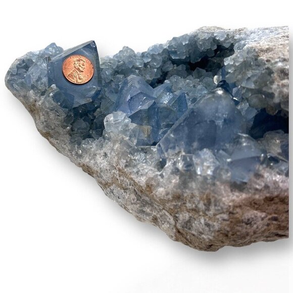 Large Celestite Cluster XXL Points Blue Crystal Natural Raw Rough Freeform - Picture 10 of 16